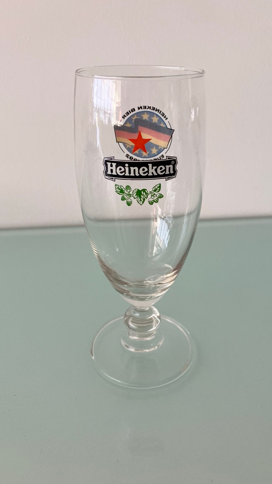 Origineel Heineken Europa 1992 bierglas, Verzamelen, Ophalen of Verzenden, Zo goed als nieuw, Glas of Glazen, Heineken