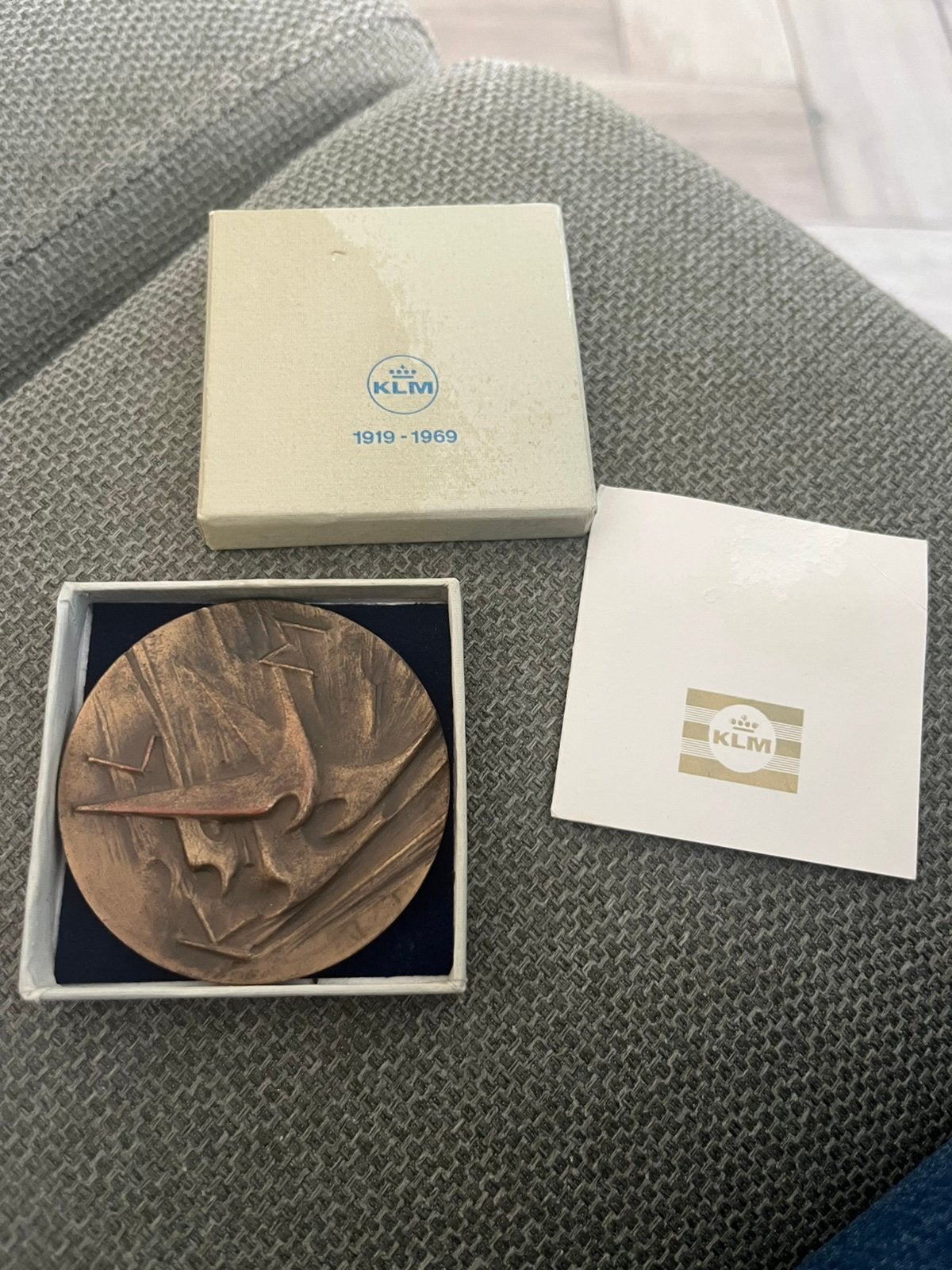 KLM jublieum penning, Ophalen of Verzenden, Brons