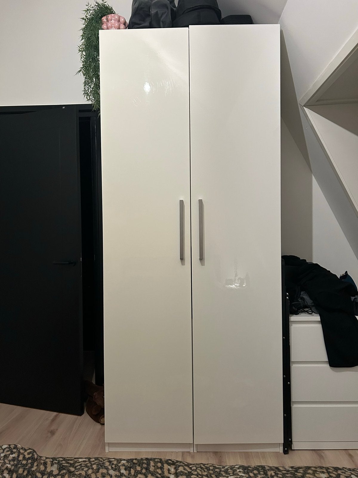 IKEA Pax Kast Hoogglans Wit, Ophalen, 200 cm of meer, 50 tot 100 cm, Zo goed als nieuw