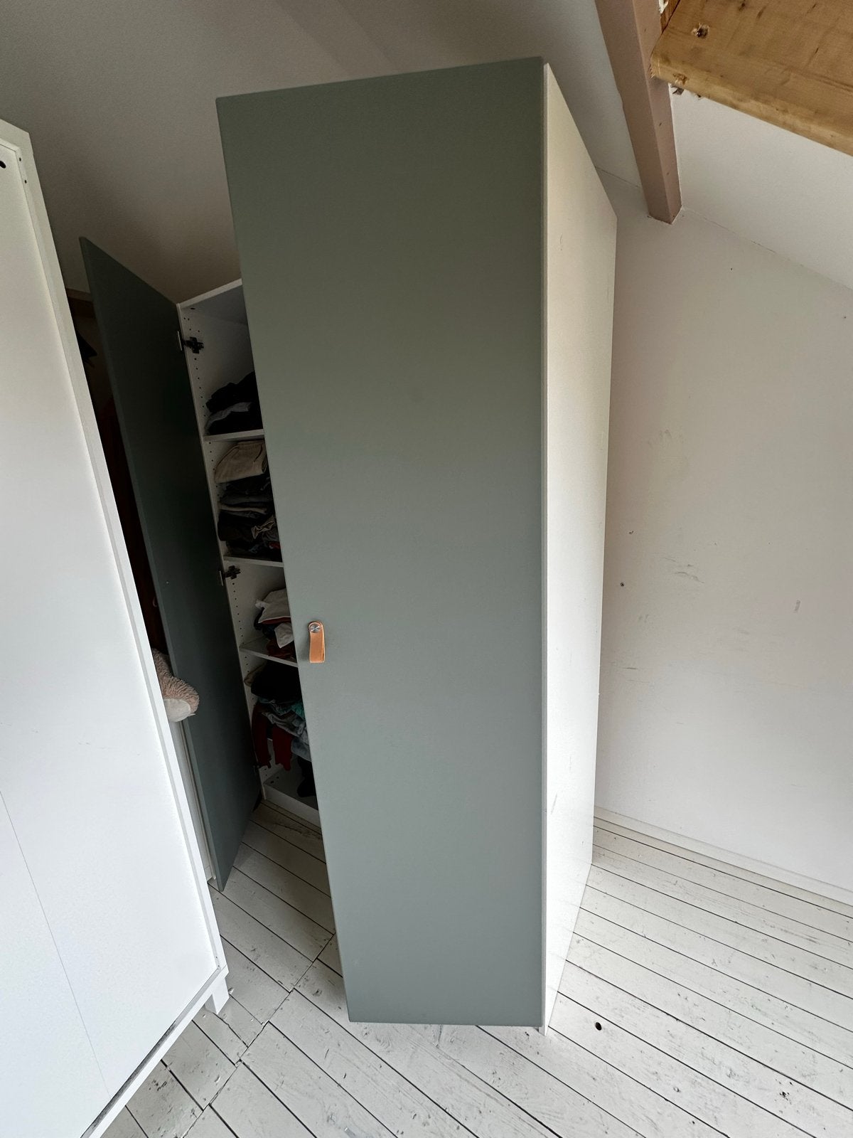 Hoge smalle kast met planken en deur, Ophalen, Minder dan 50 cm, Gebruikt, 200 cm of meer