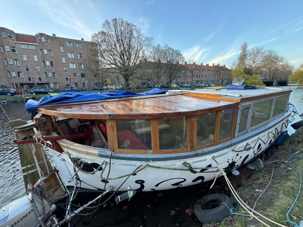 Zeldzame Harding sloep - camper-boot met ligplek Amsterdam, Watersport en Boten, Sloepen, 10 tot 30 pk, Gebruikt, 6 meter of meer