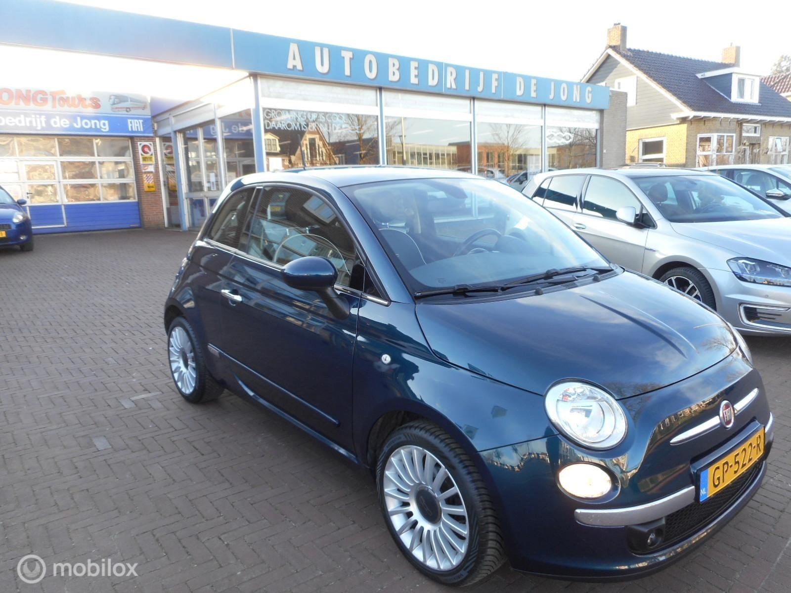 Fiat 500 1.2 Lounge PANODAK+LM-16+RESERVEWIEL+METALLIC, Gebruikt, 4 cilinders, 840 kg, Origineel Nederlands
