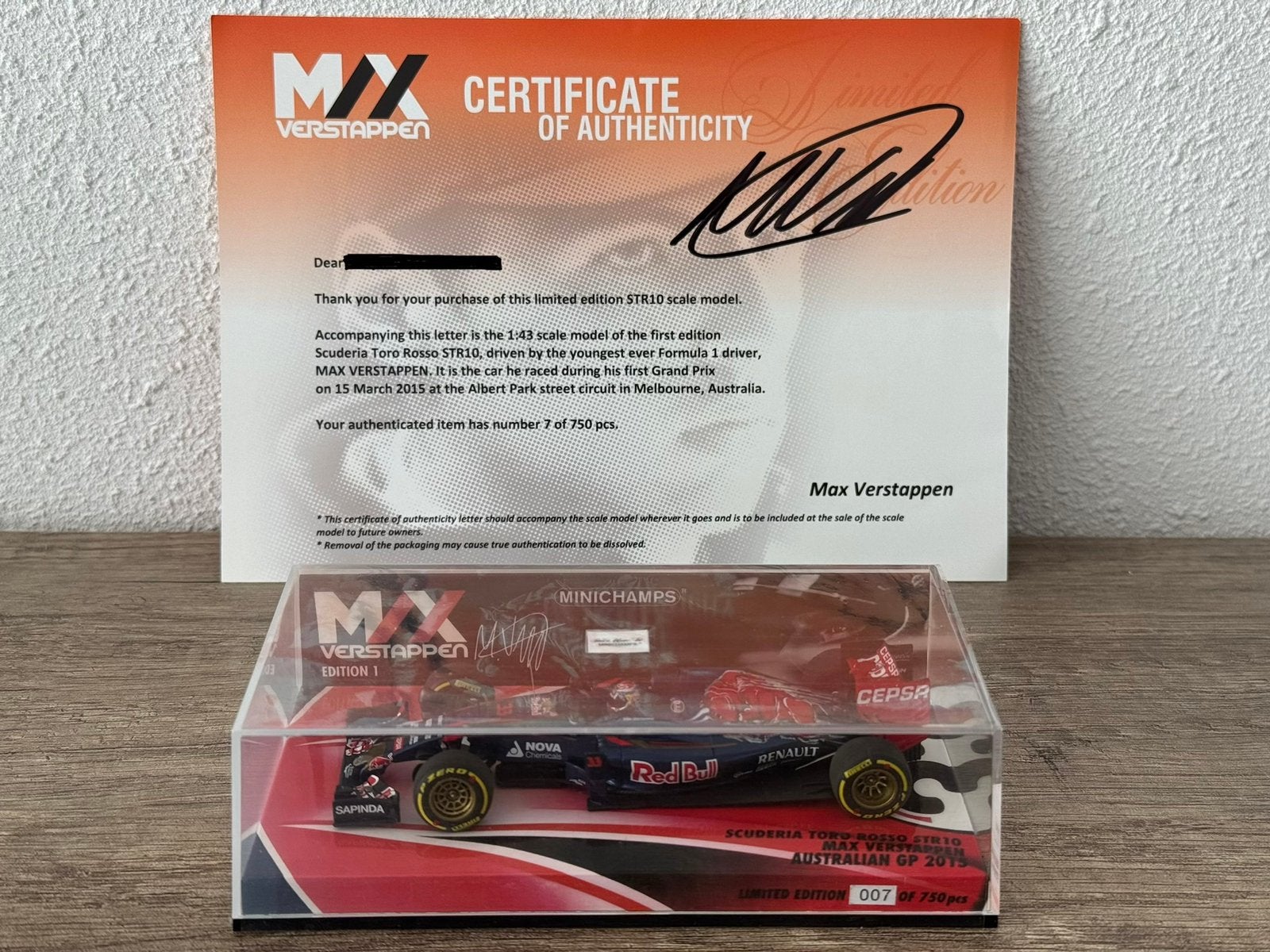 🟧 Max Verstappen 1:43 STR10 Australië GP 2015 editie 1, Ophalen, Zo goed als nieuw, Formule 1