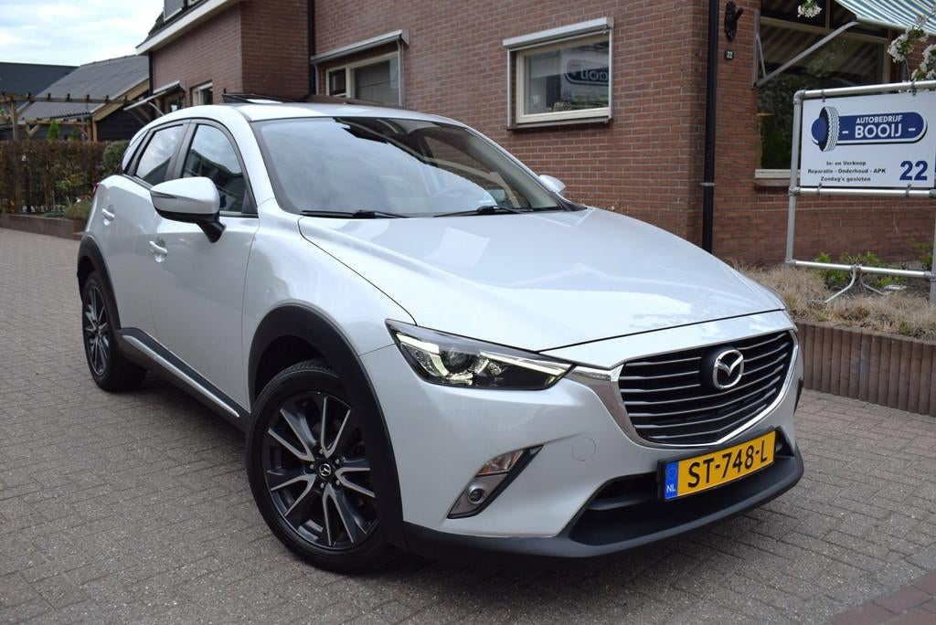 Mazda CX-3 2.0 SkyActiv-G 120 SkyLease GT AUTOM/CRUISE/NAVI/, Auto's, Mazda, 1998 cc, 4 cilinders, Leder en Stof, Wit