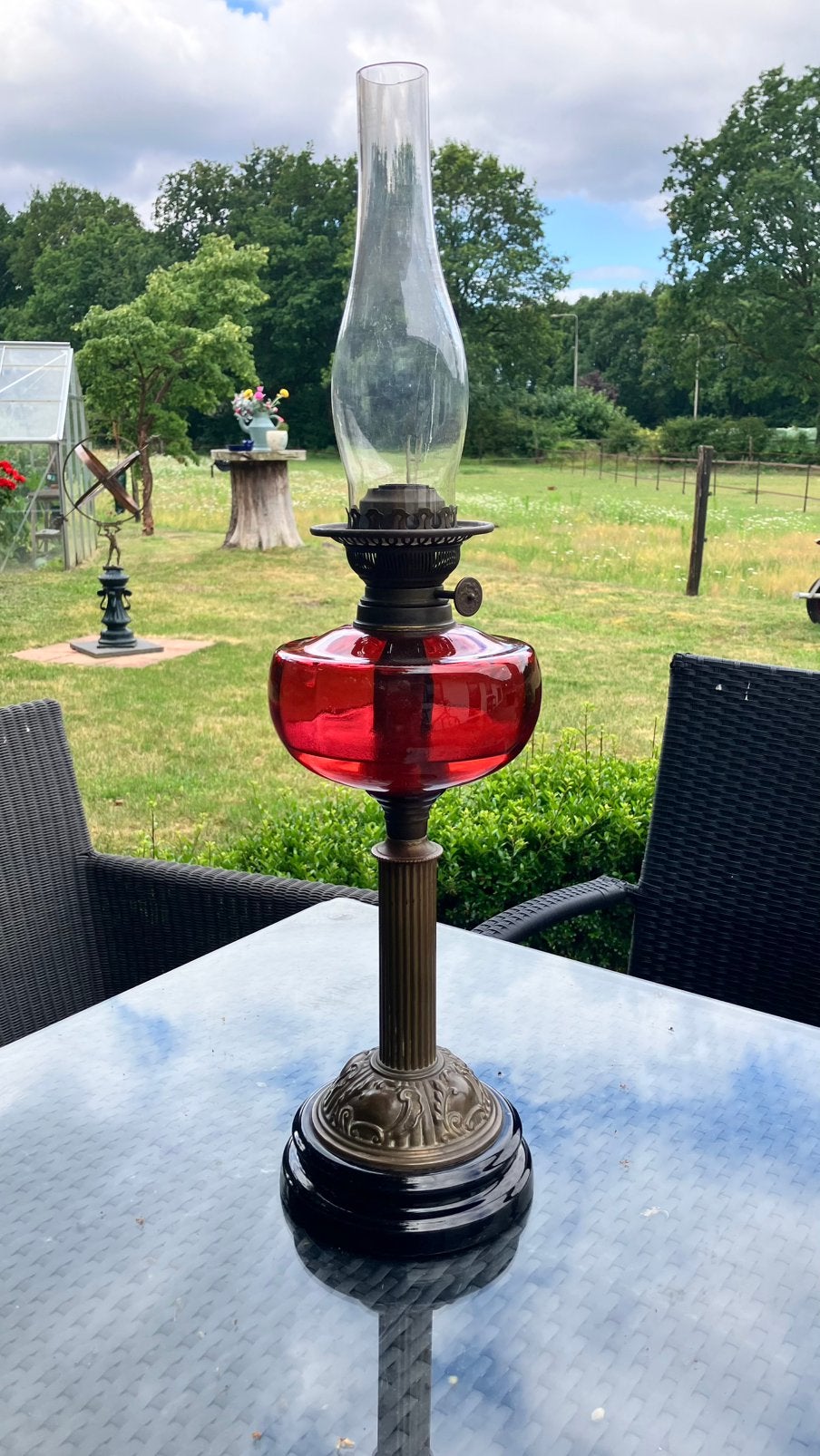 Antieke olie lamp, Antiek en Kunst, Ophalen