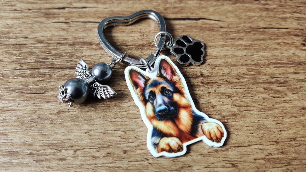Sleutelhanger Duitse herder German shepherd guardian angel, Verzenden, Nieuw, Dier of Natuur