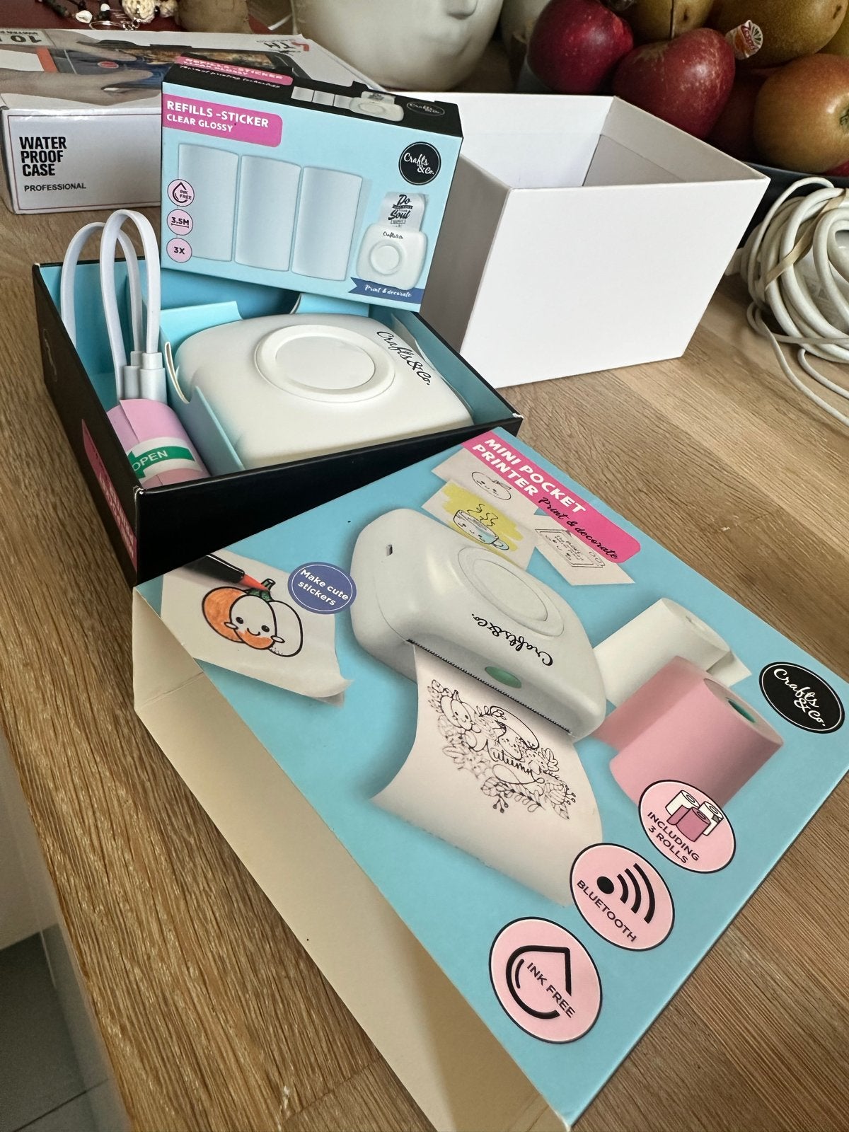 Crafts & Co. Mini Pocket Printer met 3 rollen, Ophalen, Zo goed als nieuw