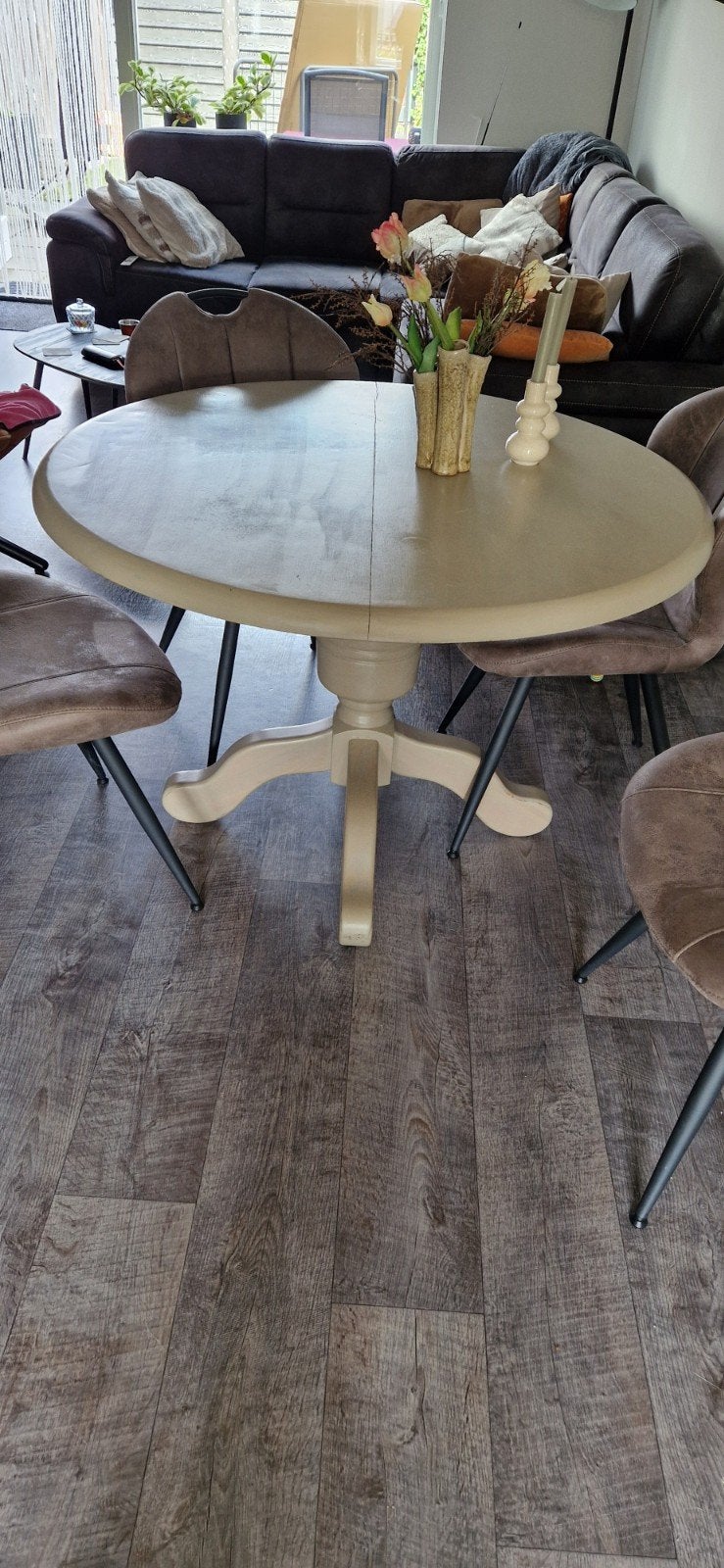 Ronde eettafel 110cm, Ophalen, Gebruikt, 100 tot 150 cm, Rond