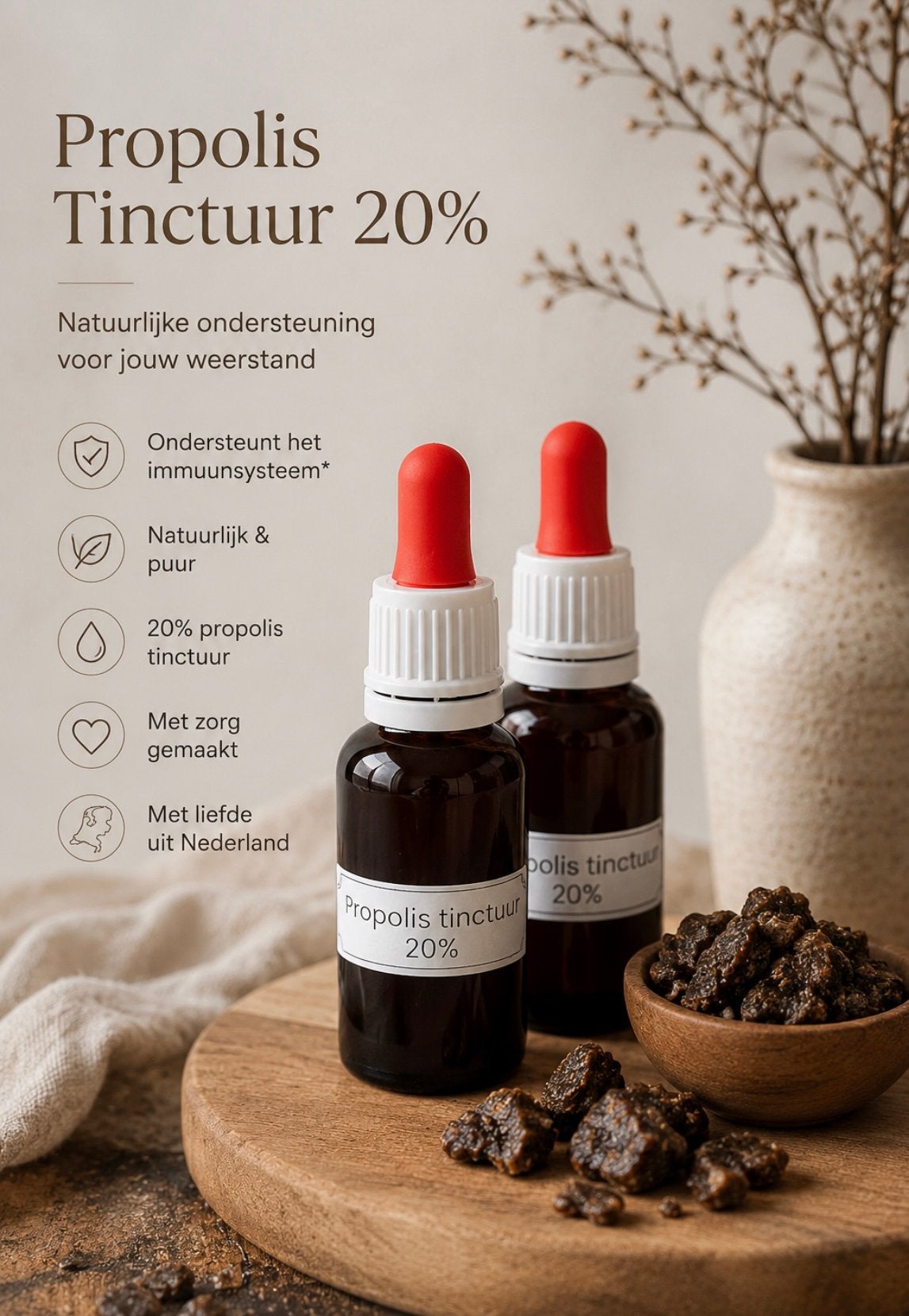 Propolis tinctuur 20%|Natuurlijke ondersteuning|30ml fles, Verzenden, Nieuw, Poeder of Drank