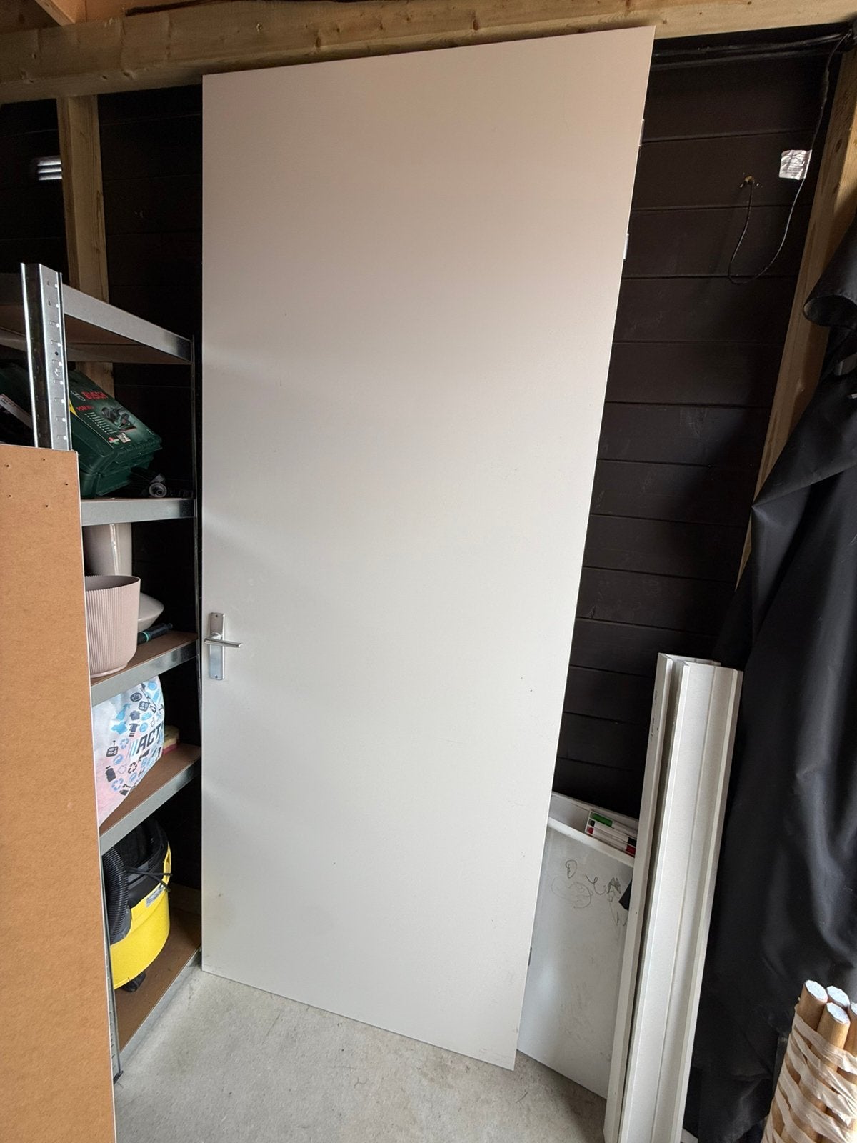 Rechtsdraaiende binnendeur – wit – 231,5 x 92,5 cm, Ophalen, Zo goed als nieuw, Binnendeur, 215 cm of meer