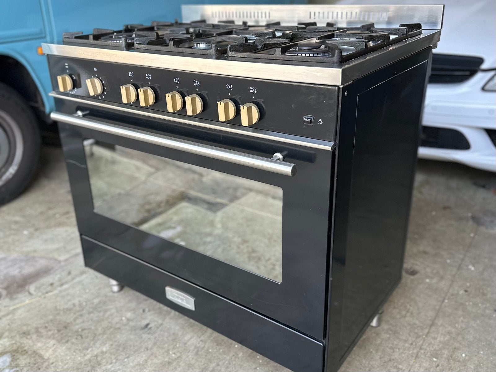 D|O|K Professional 6 pits Gas Fornuis met Oven, Ophalen, Minder dan 85 cm, 60 cm of meer, Zo goed als nieuw