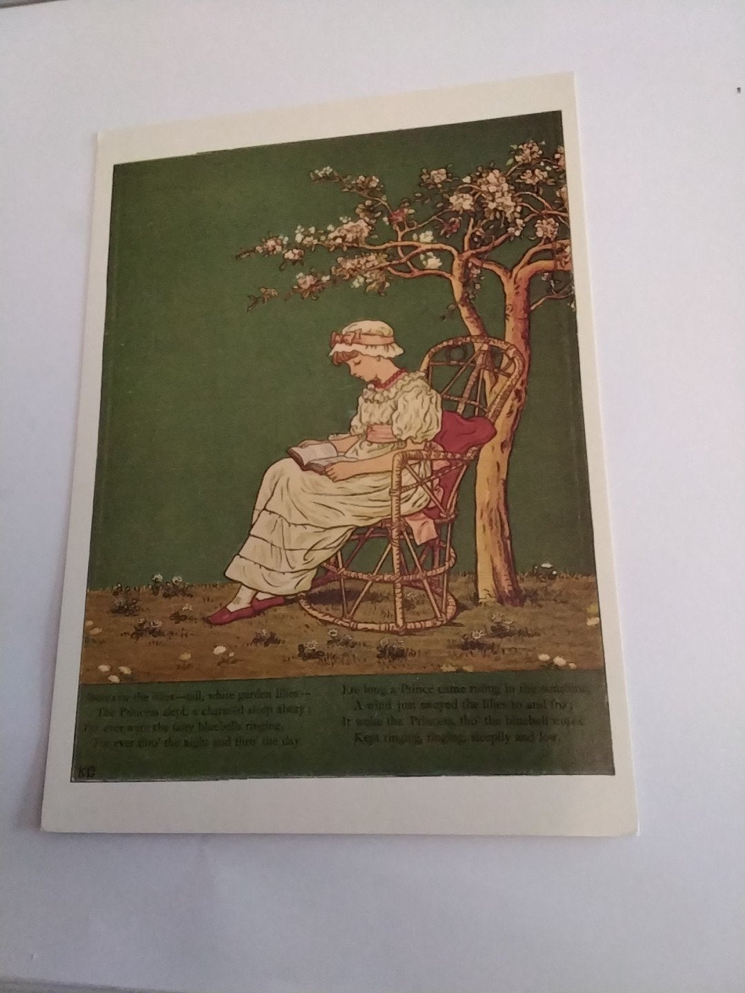 Antieke ansichtkaart: Kate Greenaway illustratie, Ophalen of Verzenden