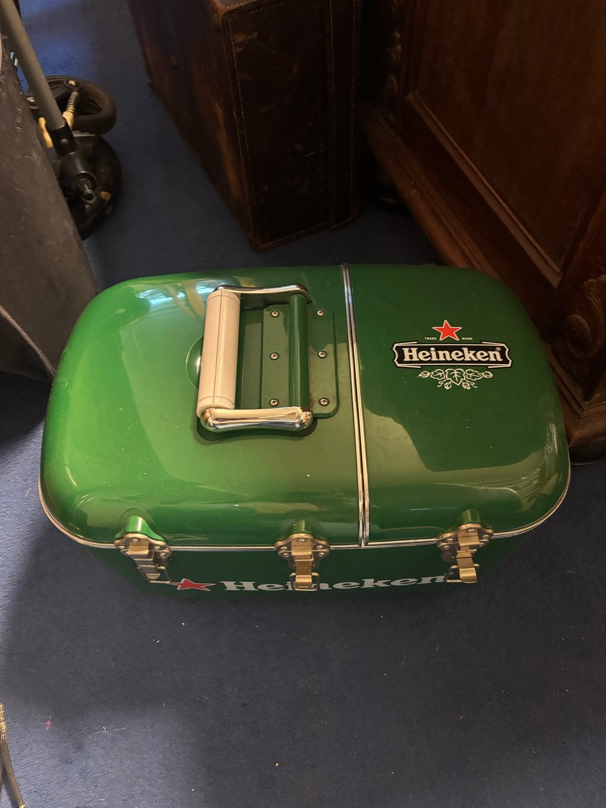 Heineken Koelbox met Radio - Vintage Stijl, Ophalen of Verzenden, Gebruikt, Koelbox, Koelelement