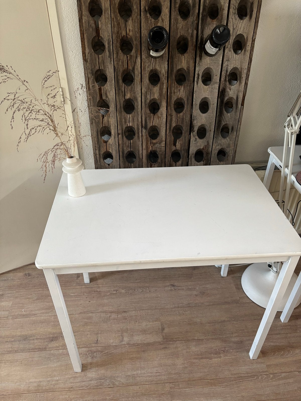 Witte tafels 2x, Huis en Inrichting, Ophalen, Overige materialen, Gebruikt, 50 tot 100 cm