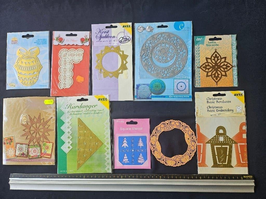 Embossing stencils set 482, Hobby en Vrije tijd, Ophalen of Verzenden, Zo goed als nieuw, Overige thema's, Pons of Mal