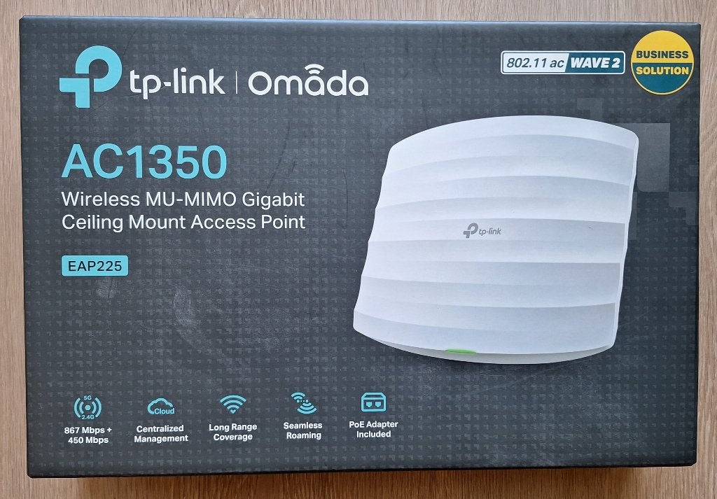 TP-Link Omada EAP225 AC1350 Wireless Access Point V3.0, Ophalen of Verzenden, Gebruikt, Ptp- link