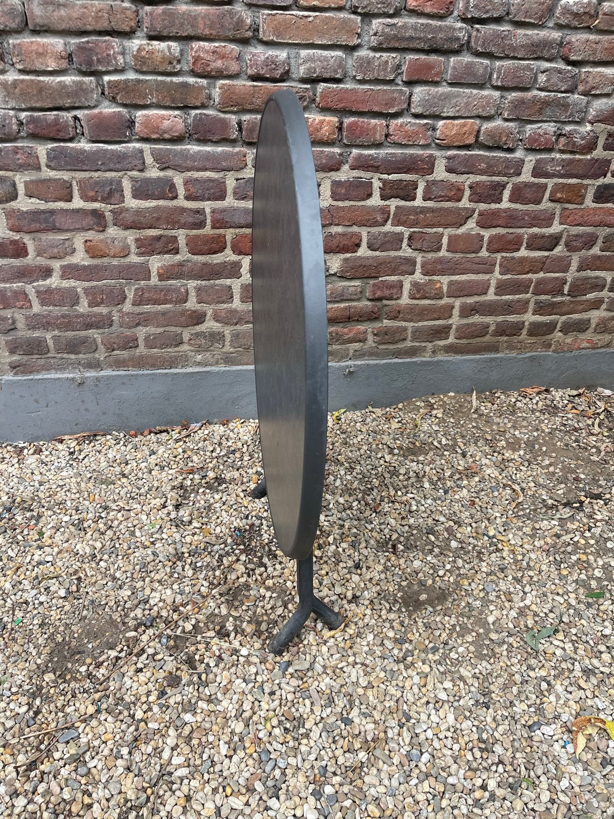 Ronde inklapbare tuintafel - Grijs, Tuin en Terras, Ophalen, Gebruikt, Rond, Metaal