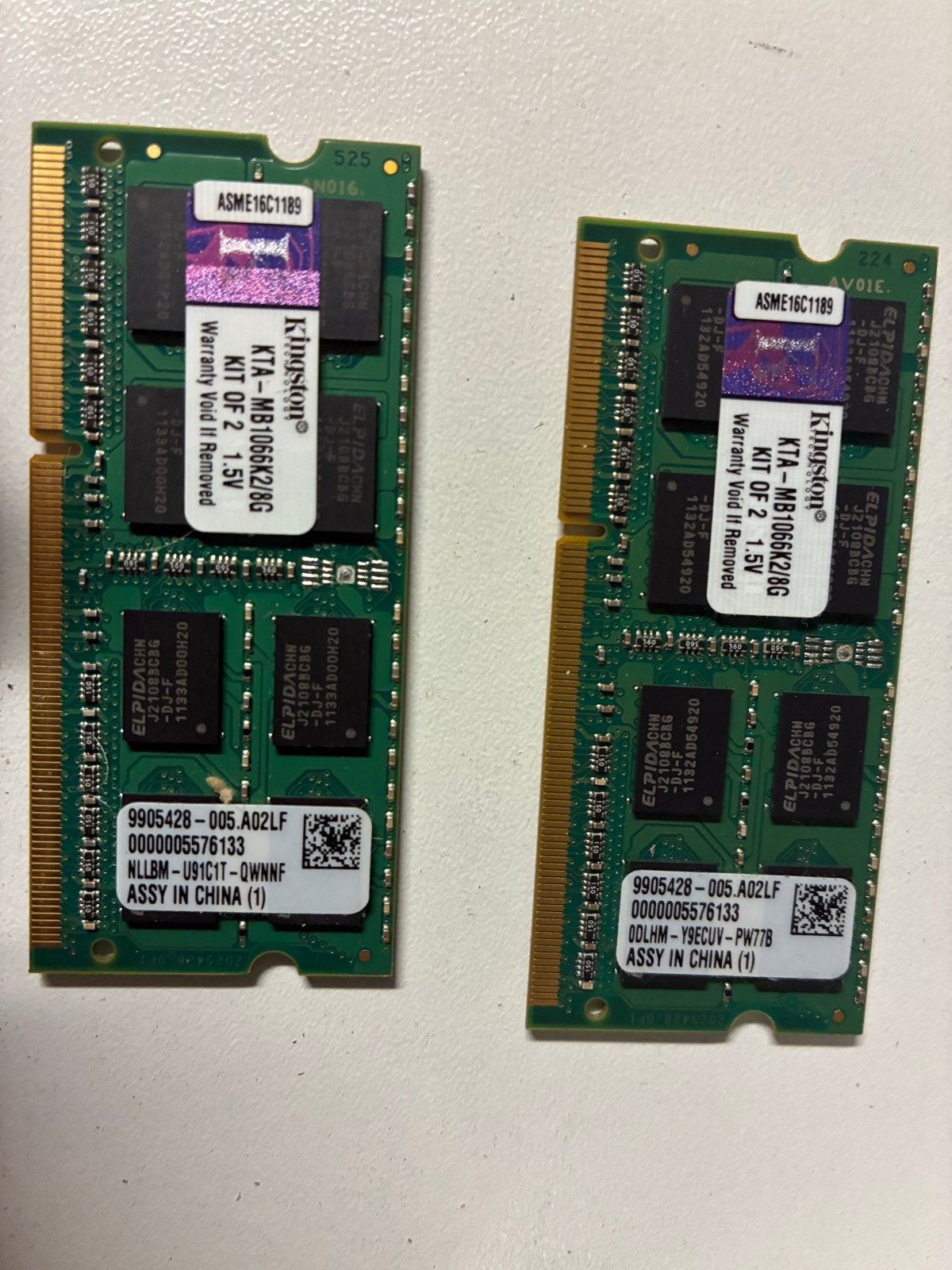 Kingston KTA-MB1066K2/8G DDR3 RAM Geheugen Kit (8GB), 8 GB, DDR3, Ophalen of Verzenden, Zo goed als nieuw