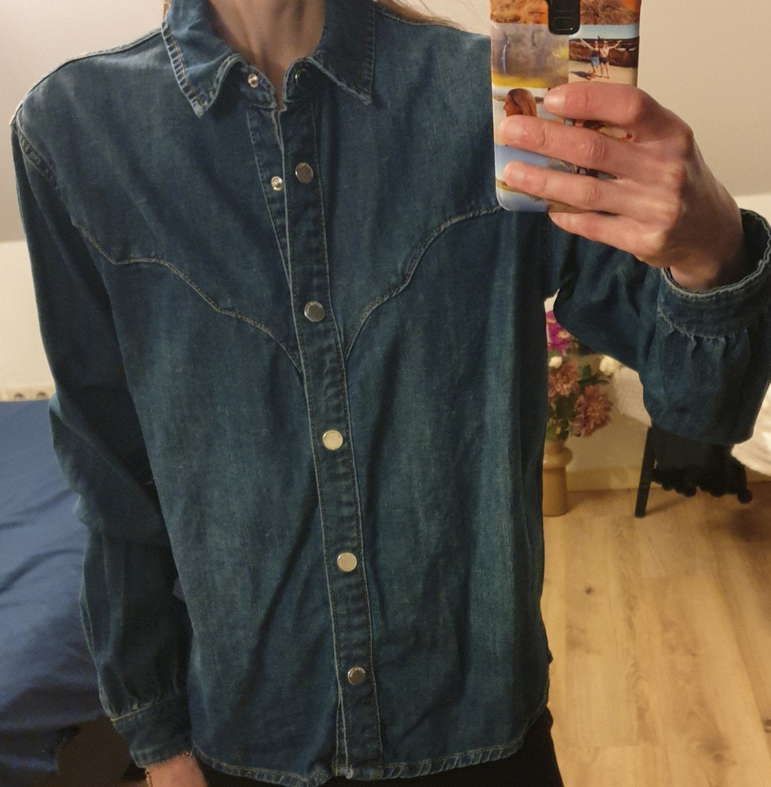 Dames spijkerblouse, blauw, Cotton Club, maat XS, zgan, Blauw, Ophalen of Verzenden, Zo goed als nieuw, Maat 34 (XS) of kleiner