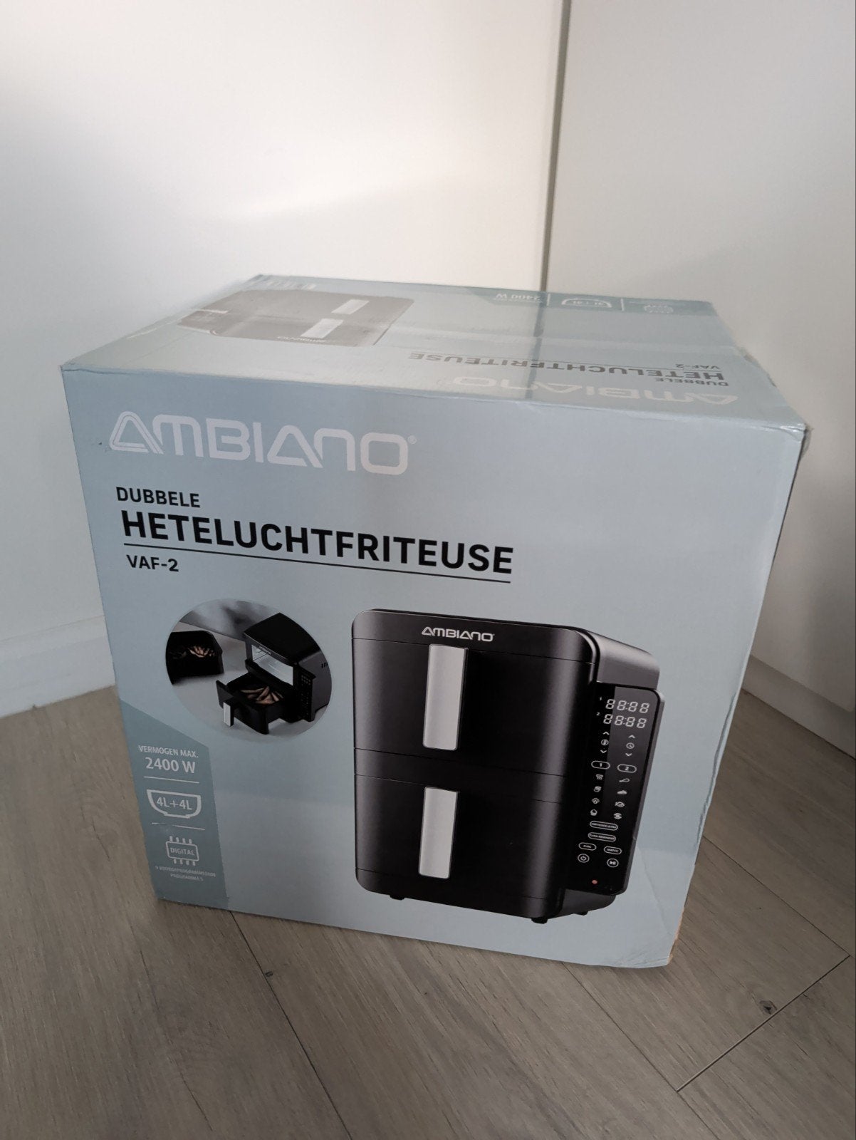 Ambiano Dubbele Heteluchtfriteuse VAF-2 - Nieuw in doos, Ophalen, Nieuw, Airfryer