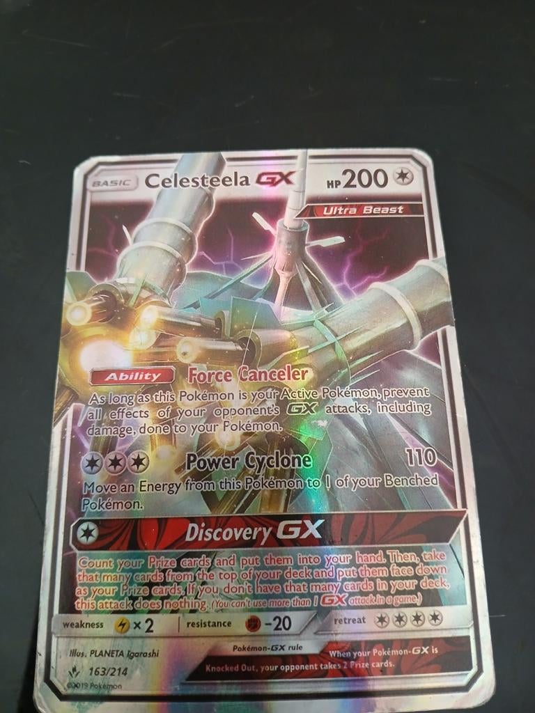 Celesteela GX Pokémon Kaart - Ultra Beast 163/214, Ophalen of Verzenden, Gebruikt, Losse kaart