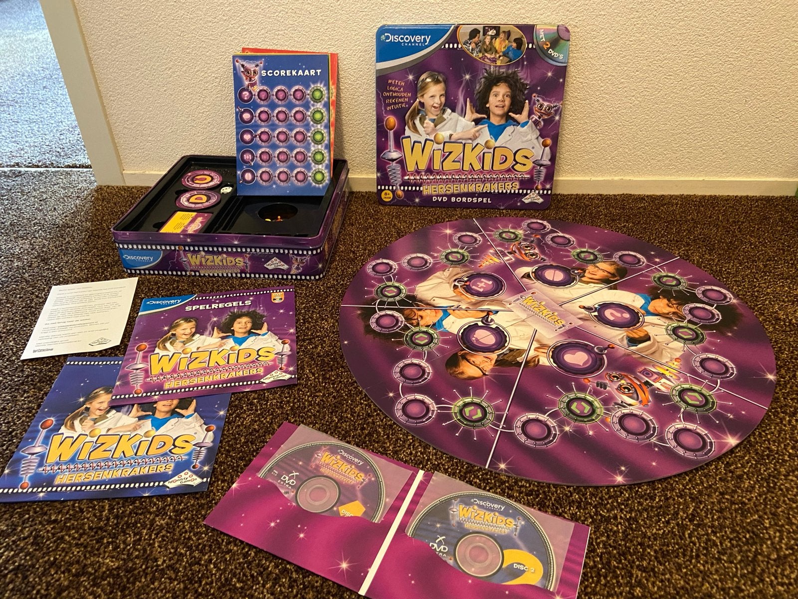WizKids Hersenkrakers DVD Bordspel - Discovery Channel, Hobby en Vrije tijd, Een of twee spelers, Ophalen of Verzenden, Zo goed als nieuw