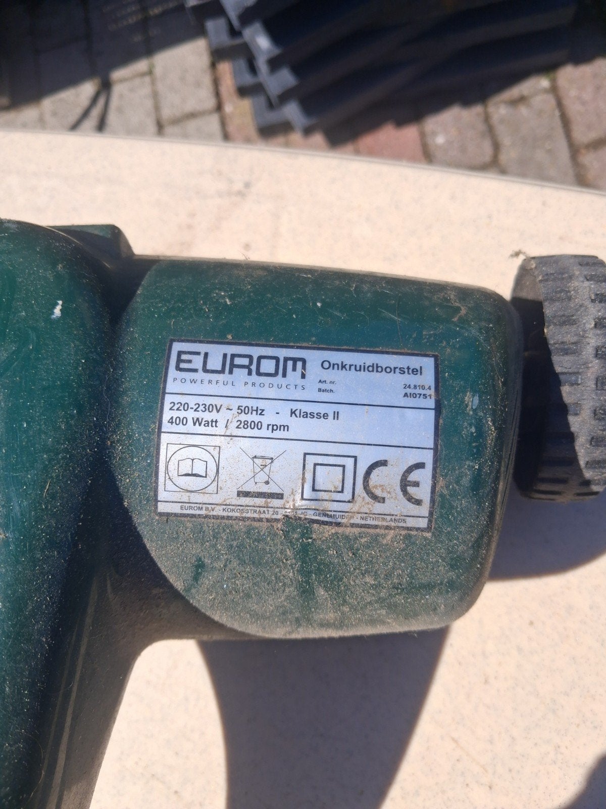 Eurom Onkruidborstel 400W - Elektrisch, Tuin en Terras, Grasmaaiers, Ophalen, Cirkelmaaier, Gebruikt, Elektrische grasmaaier