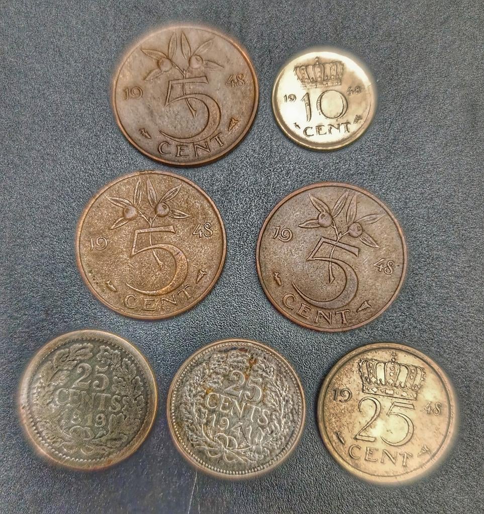 Kwartjes, dubbeltje, stuivers Wilhelmina, Postzegels en Munten, Munten | Nederland, Ophalen of Verzenden, Koningin Wilhelmina