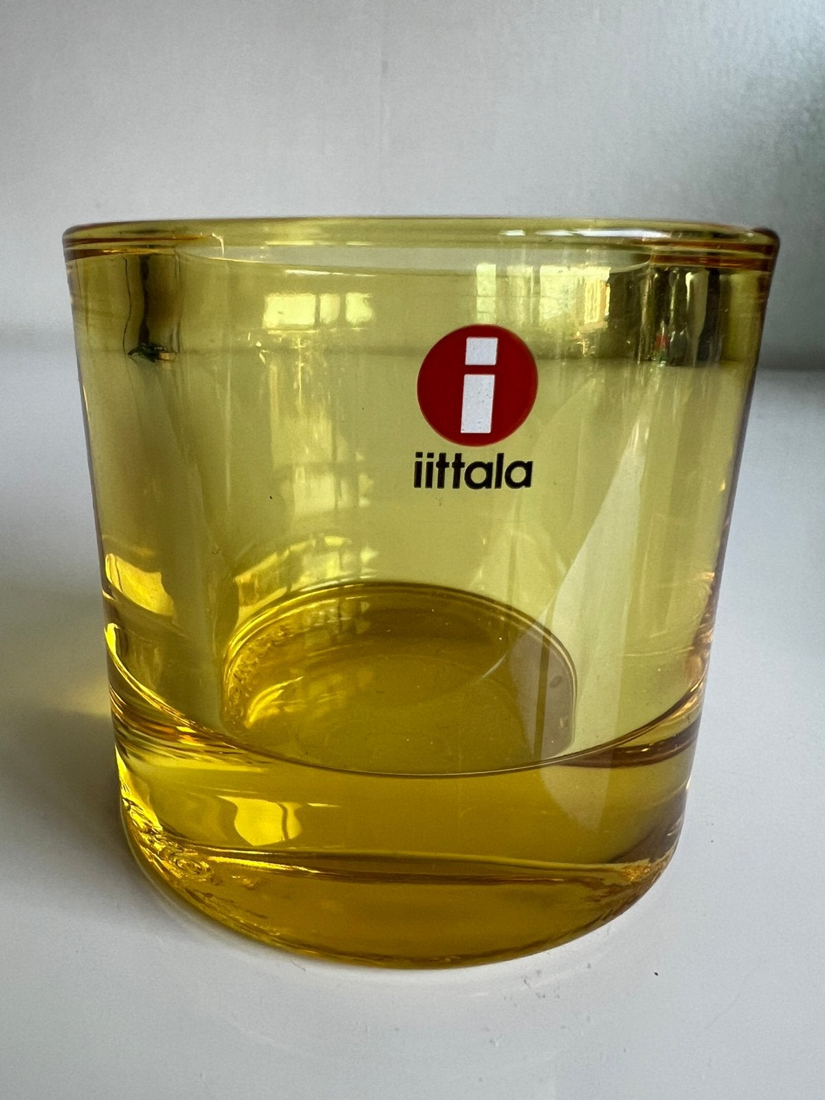Iittala KIVI Marimekko Waxinelichthouder~Lemon Yellow Orvola, Ophalen of Verzenden, Zo goed als nieuw, Waxinelichthouder, Iittala