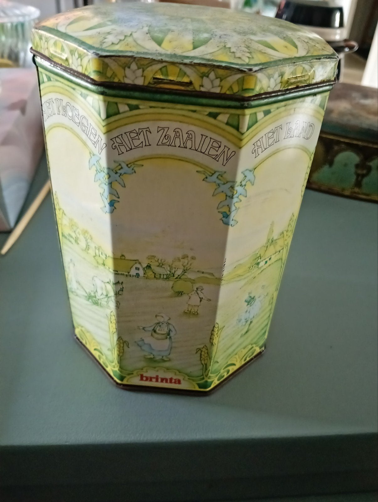 Vintage Brinta blik zeshoekig jaren '50/'60 - Honig, Verzenden