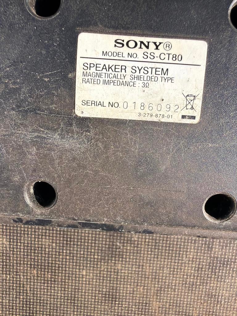 Sony SS-CT80 Speaker Systeem - Gebruikt, Ophalen of Verzenden, Zo goed als nieuw