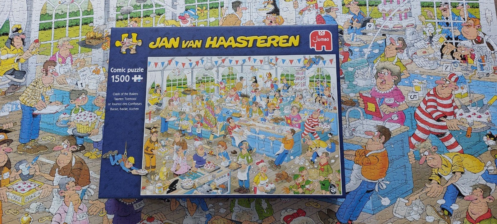 Puzzel jan van haasteren, 1500 stukjes, taarten toernooi, Ophalen, 500 t/m 1500 stukjes, Zo goed als nieuw