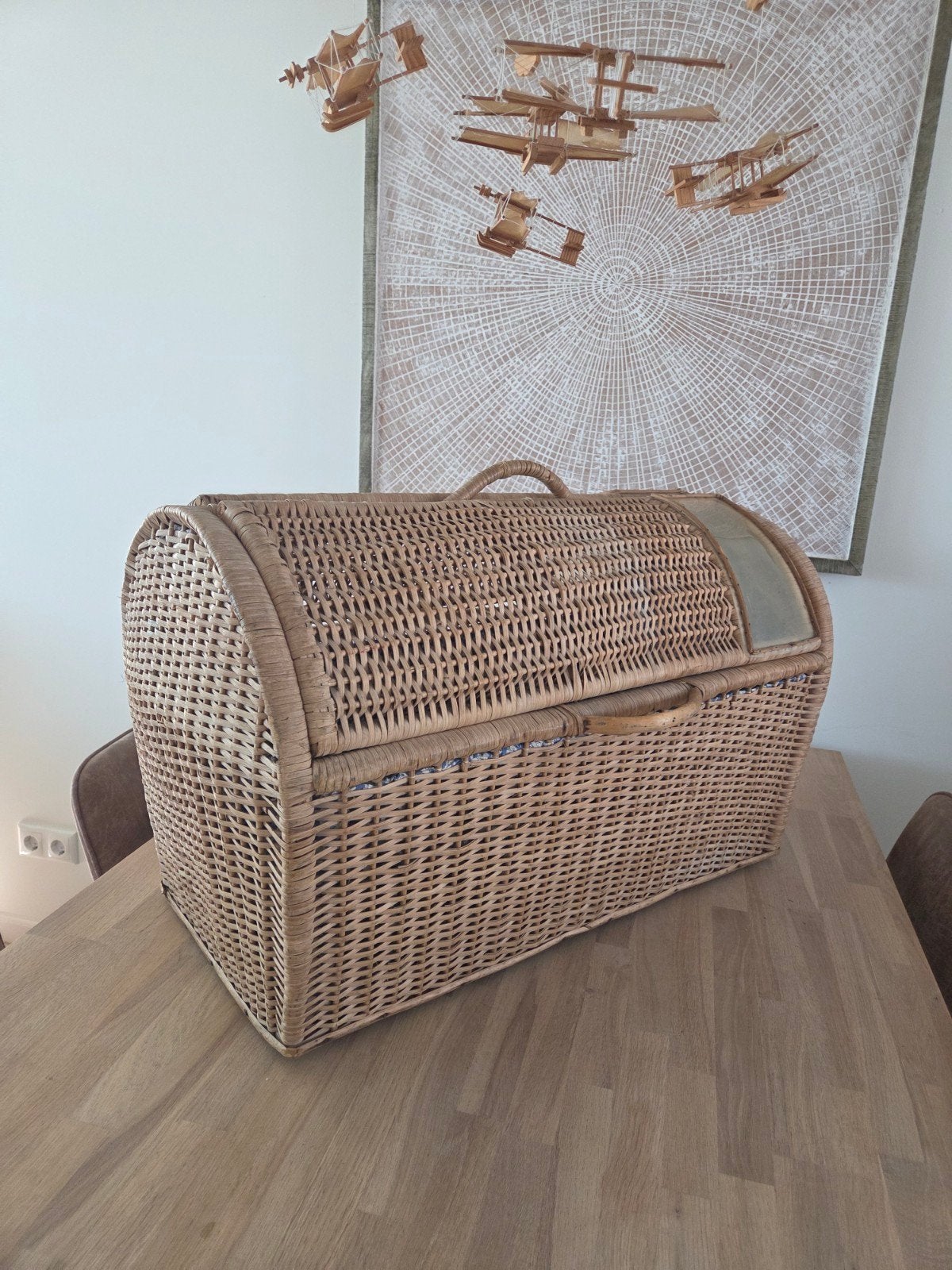 Vintage Rotan Reiswieg jaren 50., Kinderen en Baby's, Babywiegjes en Ledikanten, Ophalen of Verzenden, Gebruikt, Wieg