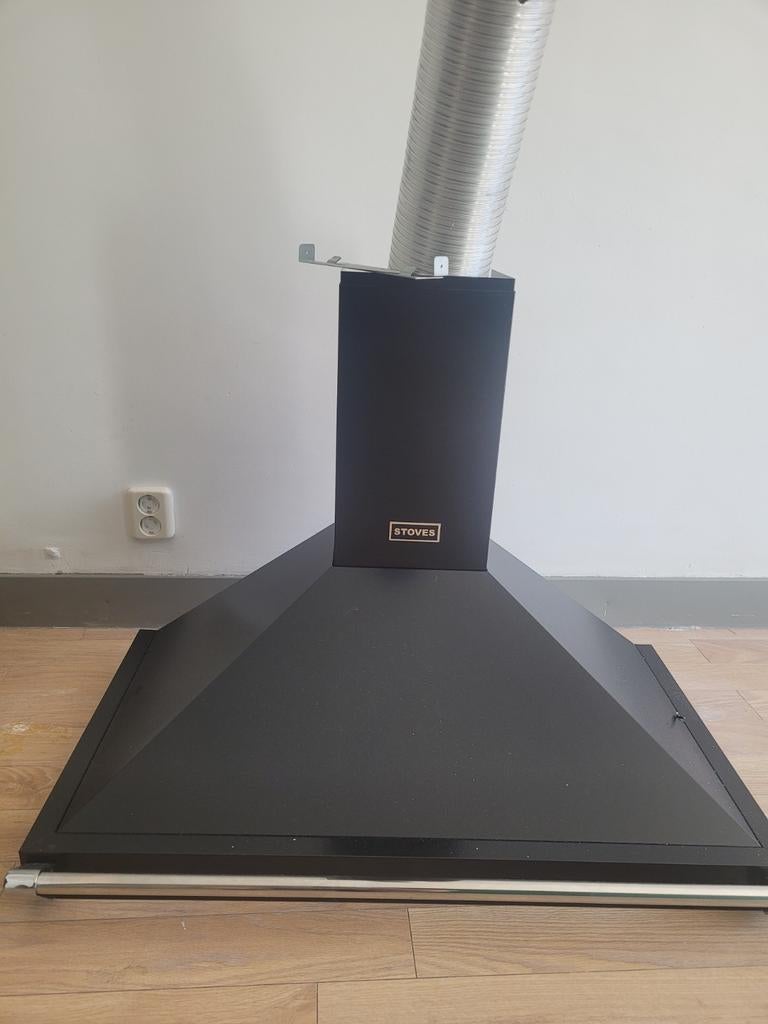Stoves afzuigkap 90cm breed, 55cm diep - Zwart, Ophalen, Gebruikt, Wandschouwkap