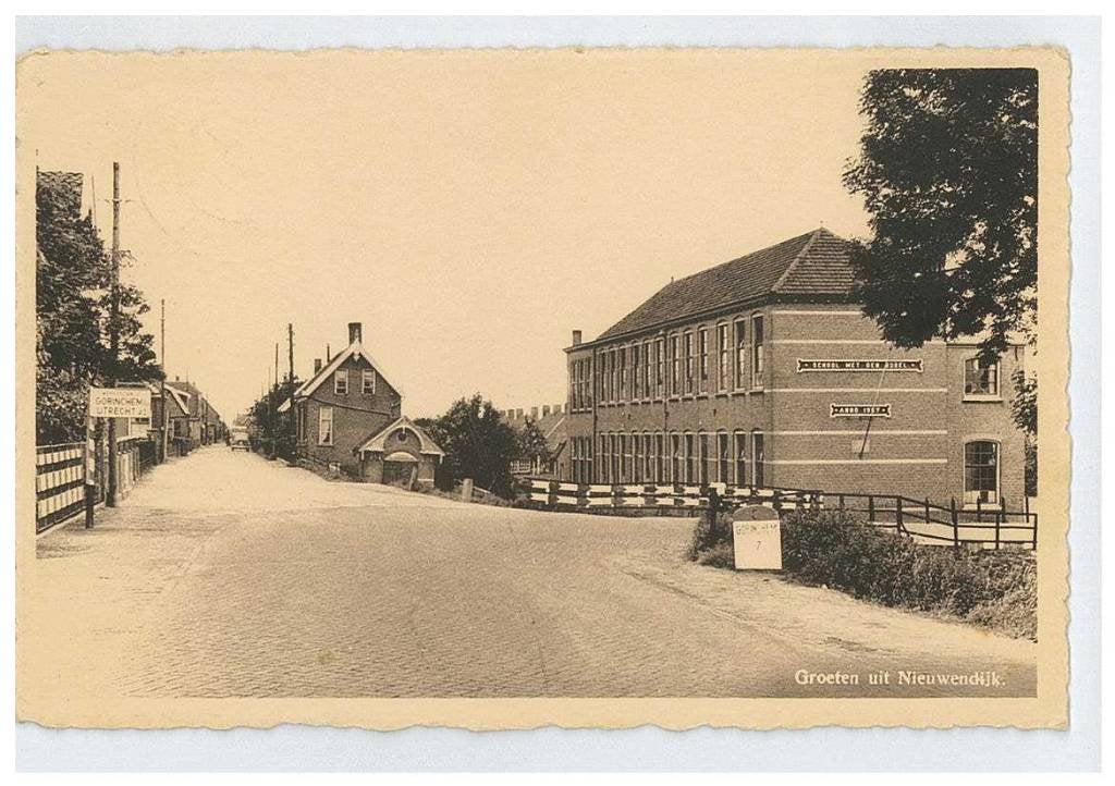Groeten uit Nieuwendijk - School met de Bijbel (1952), Verzenden, 1940 tot 1960, Gelopen, Noord-Brabant