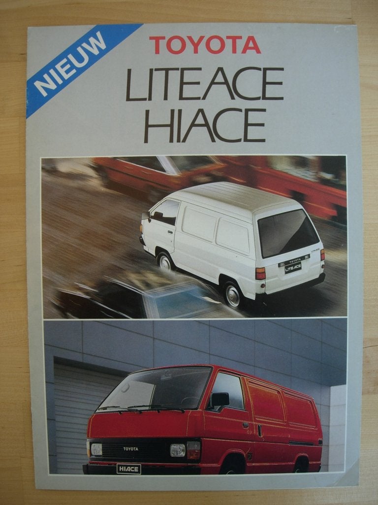 Toyota HiAce LiteAce Brochure 1986 – Lite-Ace Hi-Ace, Toyota, Ophalen of Verzenden, Zo goed als nieuw, Toyota