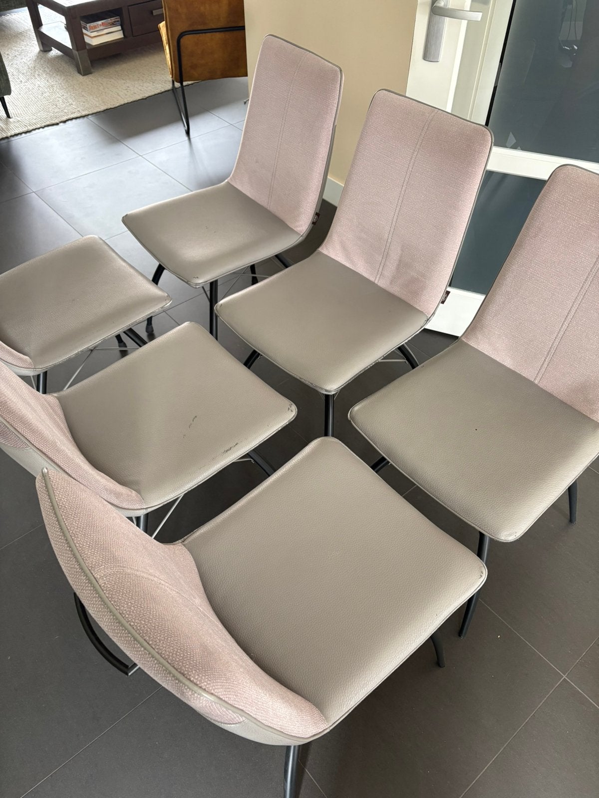 Zes stoelen Henders & Hazel, Ophalen, Gebruikt, Grijs, Vijf, Zes of meer stoelen