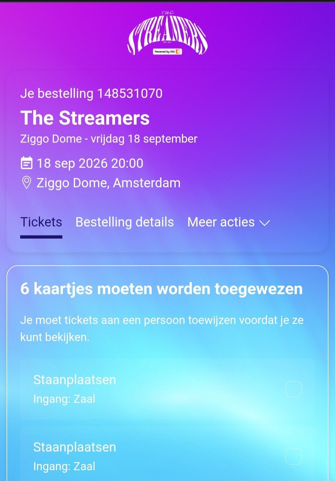 the Streamers, 2 kaartjes te koopm voor de 20:00 show., Twee personen, September
