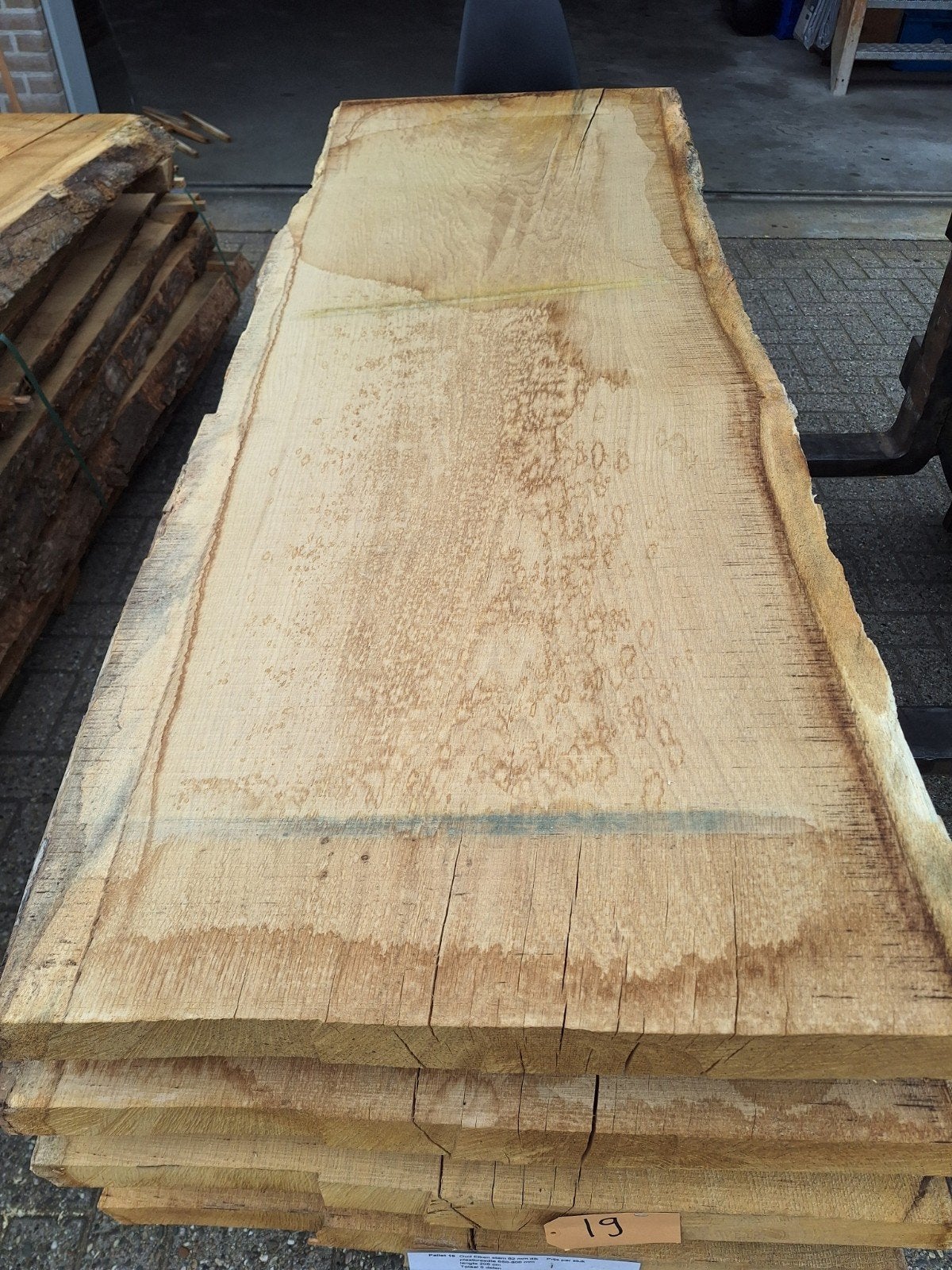 oud eiken tafelblad 203 cm lang 70 cm breed 62 mm dik, Ophalen, Nieuw, 180 tot 250 cm, Planken