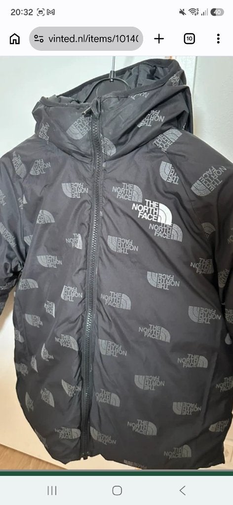 Orginele dubbelzijdige north face winterjas maat L 152, Kinderen en Baby's, The North Face, Ophalen of Verzenden, Zo goed als nieuw