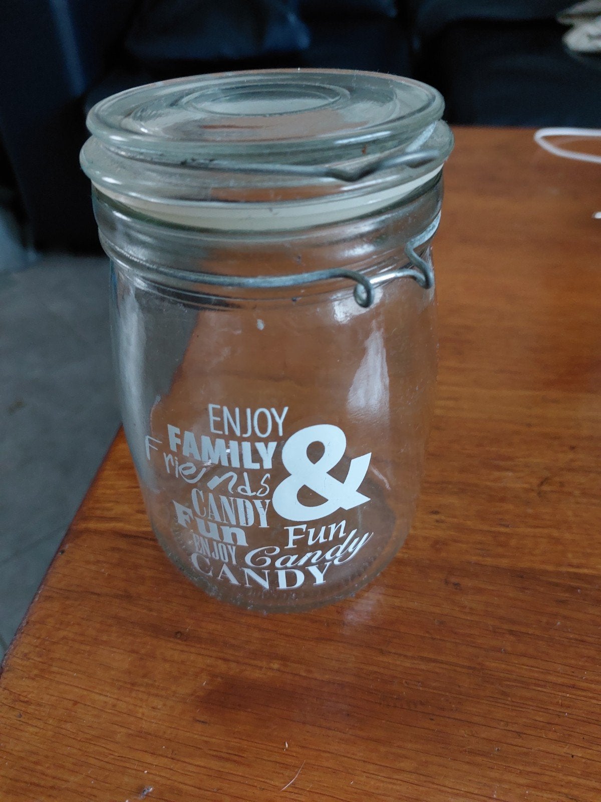Glazen pot met beugelsluiting en tekst op halen, Ophalen, Rond, Glas