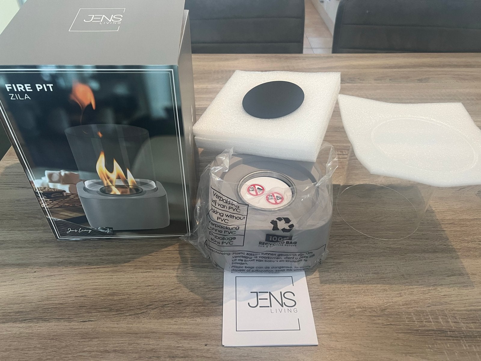 Jens Living Zila Fire Pit - Nieuw in doos, Ophalen, Nieuw, Grijs, Metaal