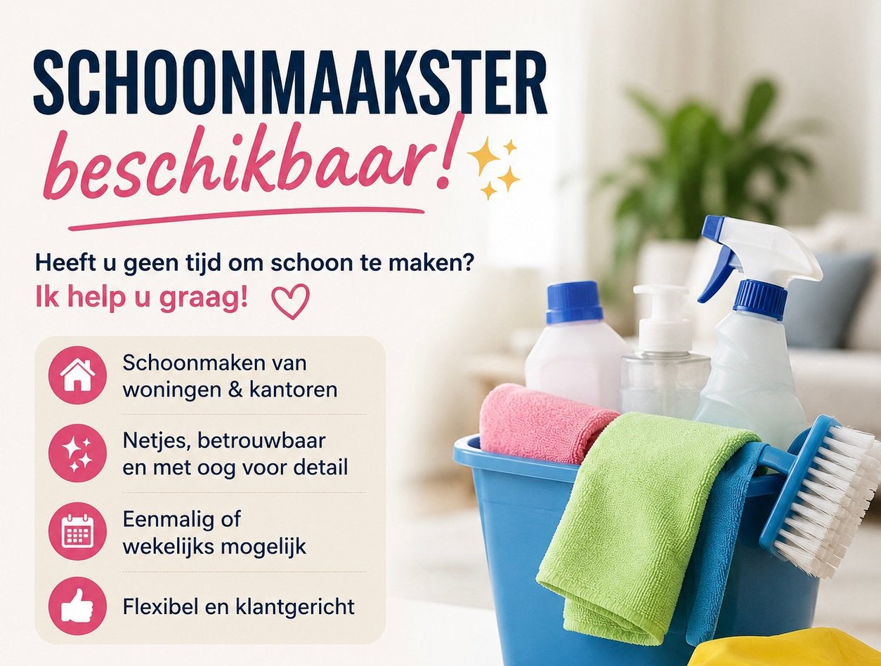 Schoonmaakster beschikbaar!, Overige niveaus, Vanaf 10 jaar, Overige vormen