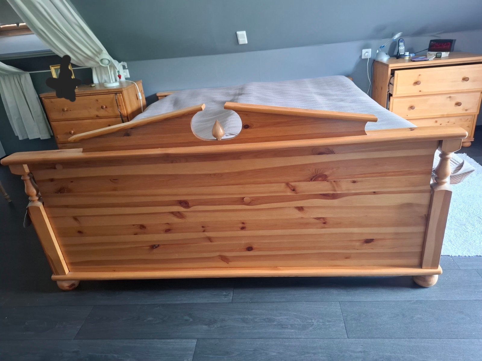 Grenen bedombouw voor 180x200, Huis en Inrichting, Slaapkamer | Bedden, Ophalen, Gebruikt, Tweepersoons, 180 cm