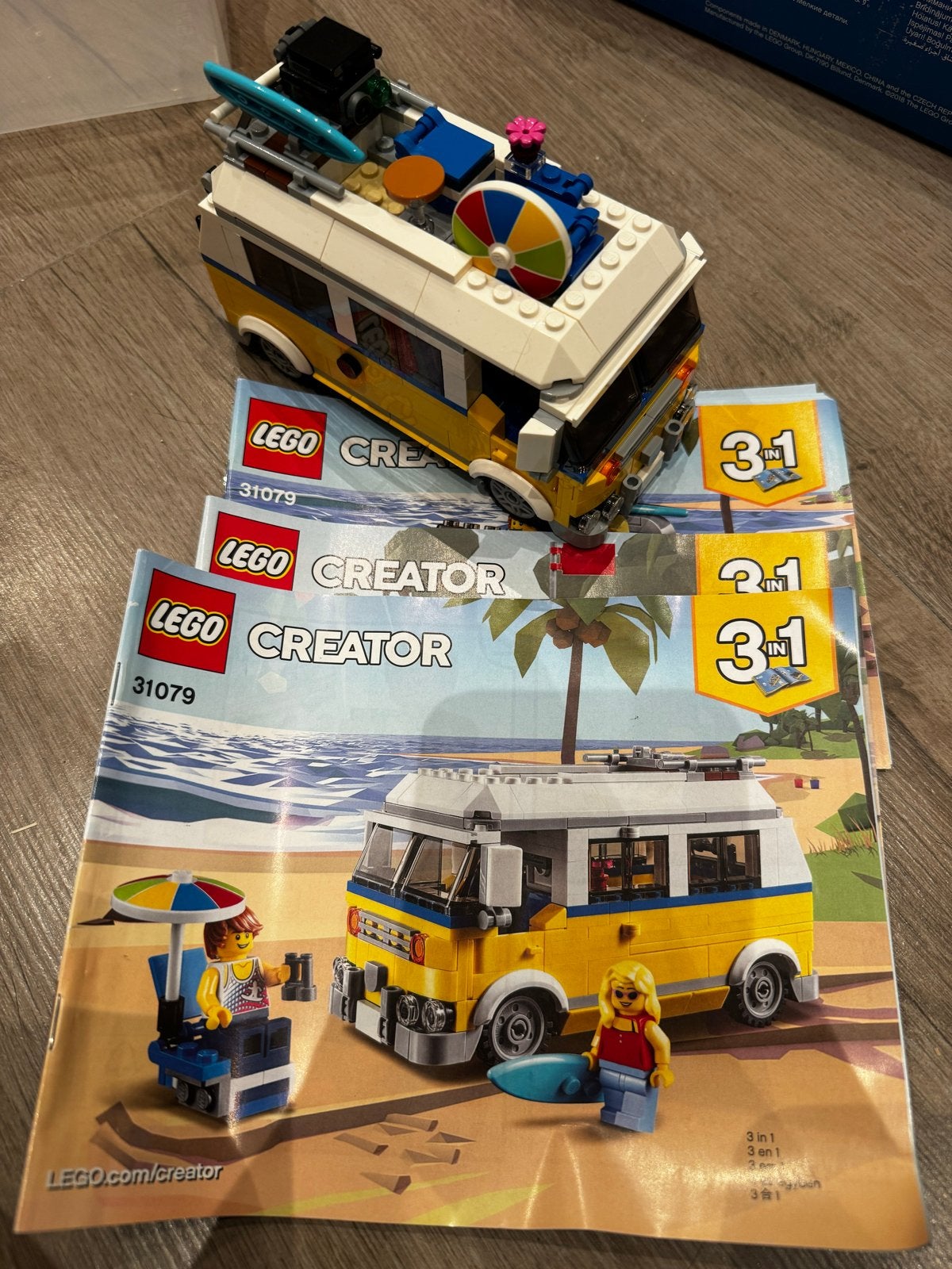 LEGO Creator 31079 Surfer Van 3-in-1 met instructieboekjes, Gebruikt, Lego, Ophalen of Verzenden, Compleet