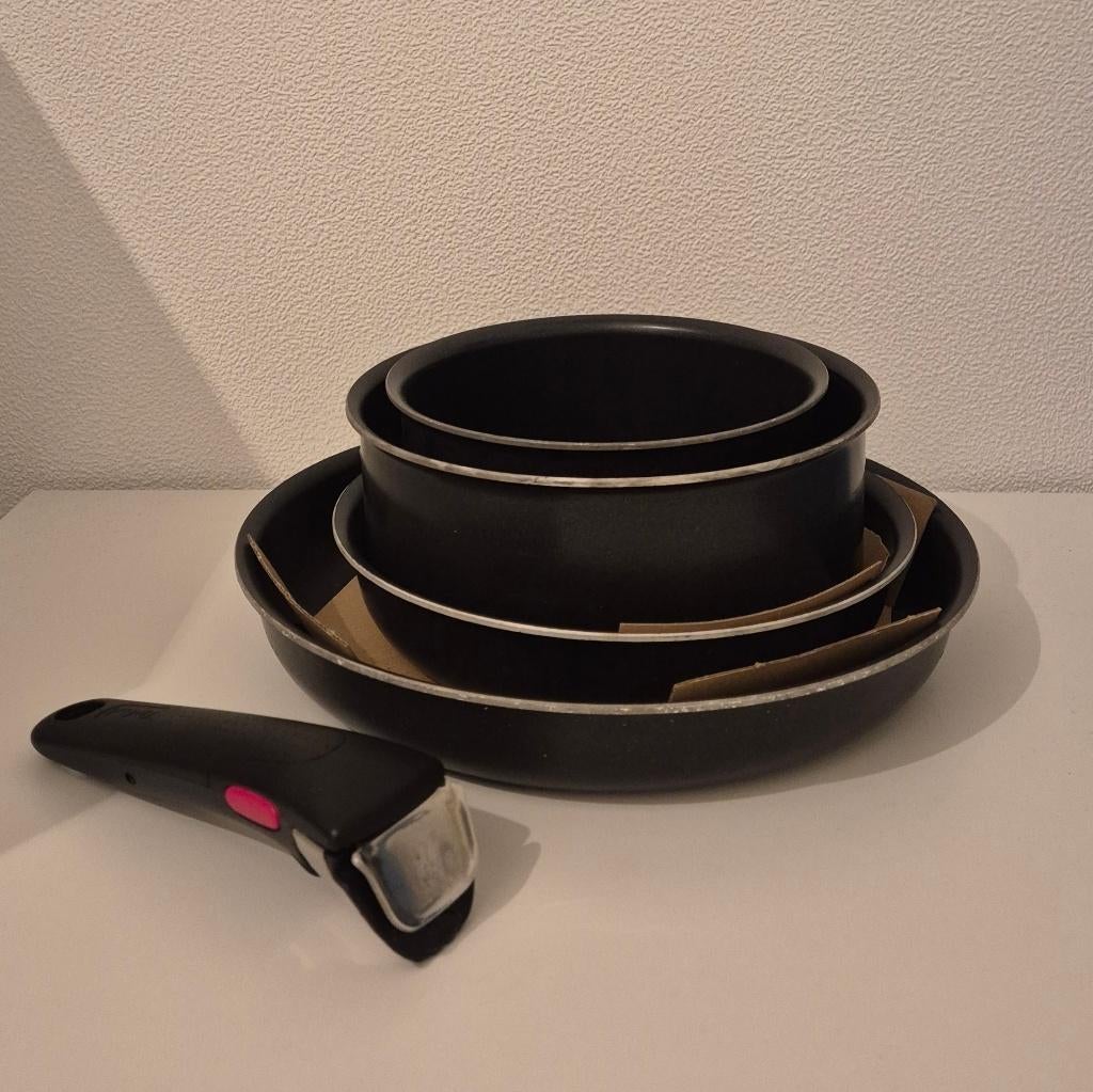 Tefal Ingenio | 4 pannen + handvat | GEEN INDUCTIE, Huis en Inrichting, Keuken | Potten en Pannen, Ophalen, Gebruikt, Aluminium