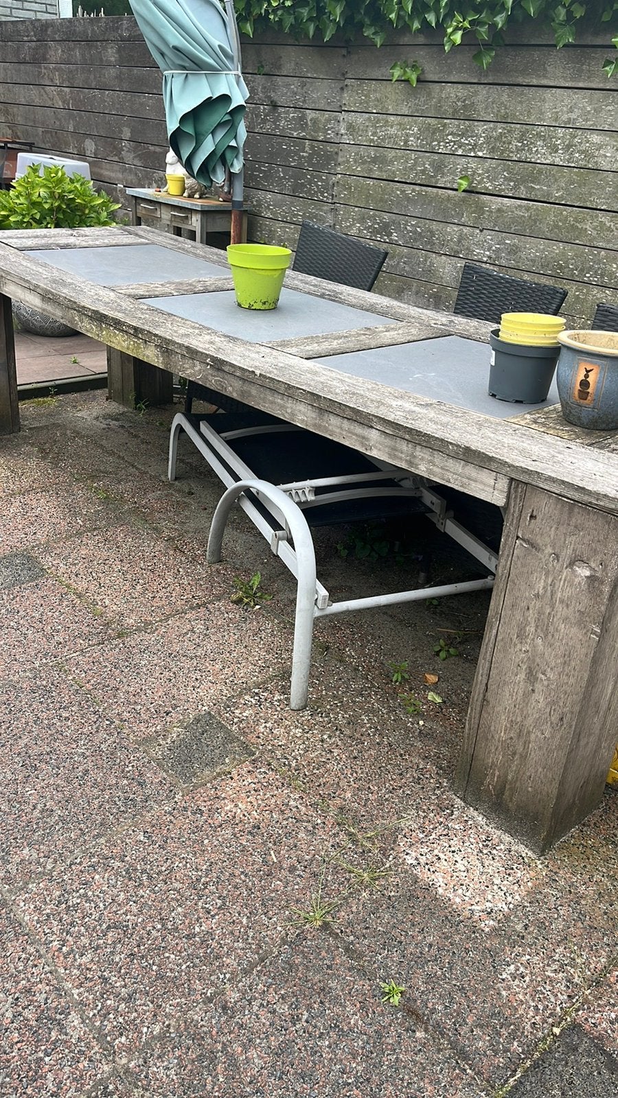 Tuintafel, Ophalen, Gebruikt, Rechthoekig, Hout