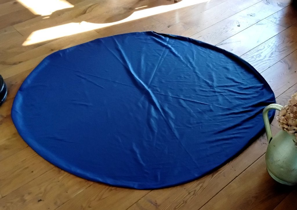 Tafelkleed - rond - blauw - donkerblauw, Ophalen of Verzenden, Gebruikt, Rond, Binnen