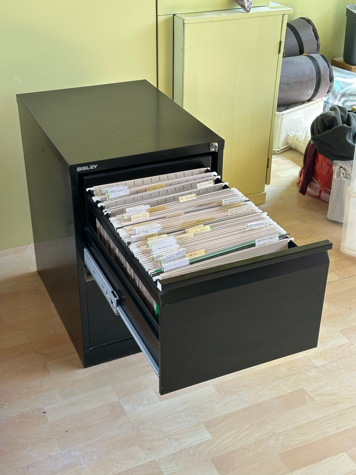 Bisley Archiefkast met slot - Zwart, 2 laden, Ophalen, Minder dan 50 cm, Gebruikt, Minder dan 100 cm