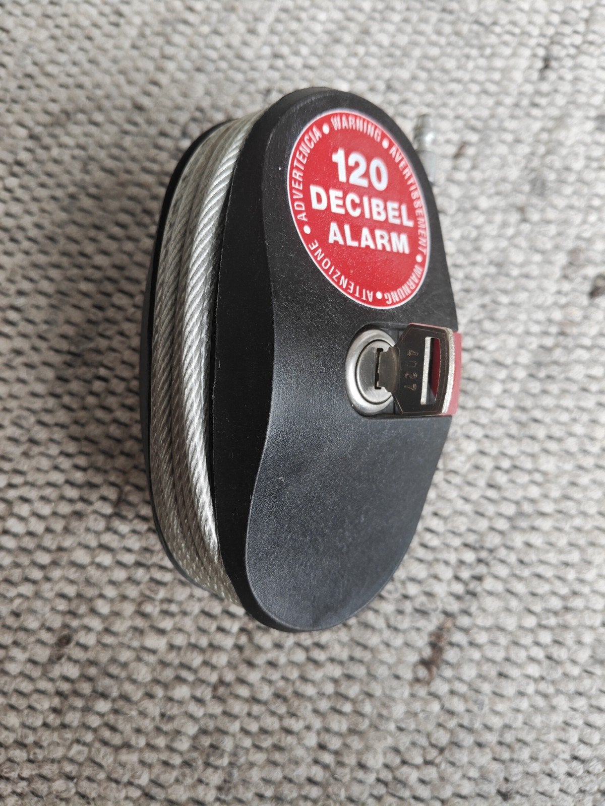 Kabel slot met 120 dB alarm - Beveilig uw eigendommen, Ophalen of Verzenden, Gebruikt